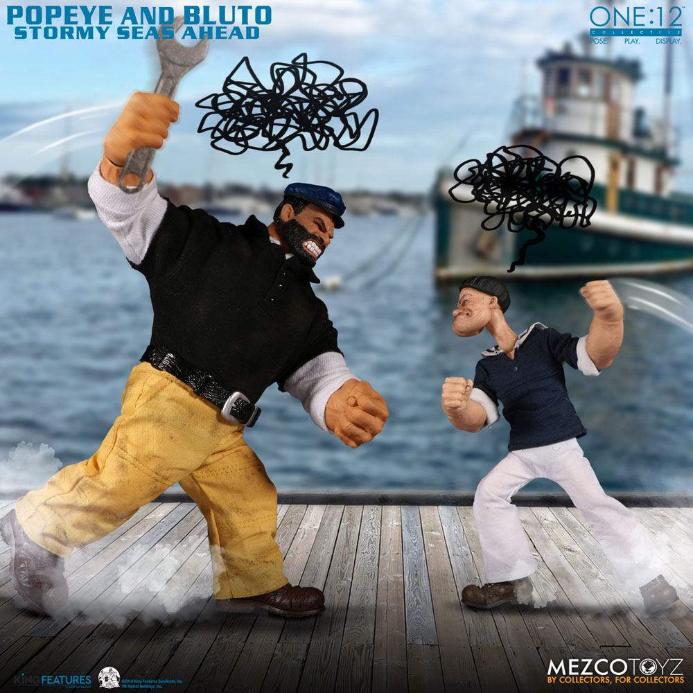 MEZCO - Popeye Action Figure 112 Popeye & Bluto Stormy Seas Ahead DeLuxe Box Set