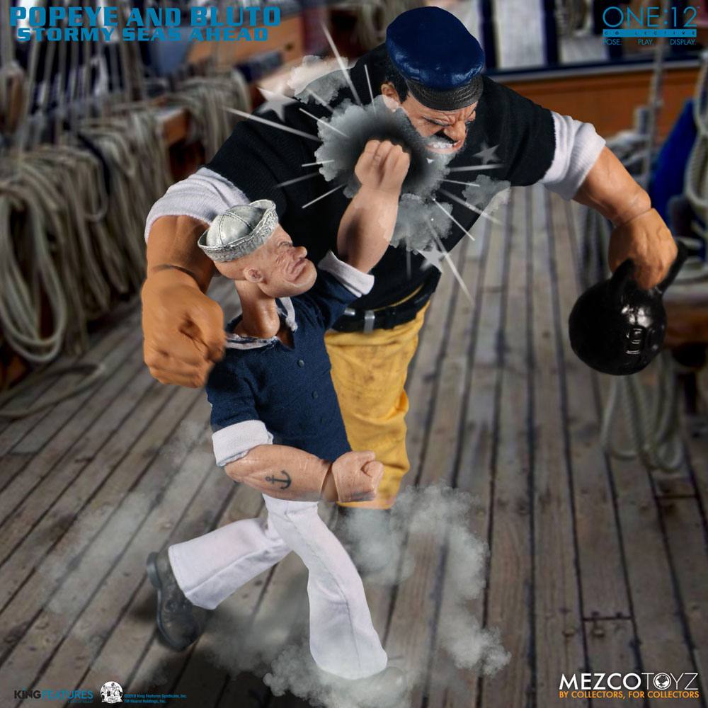 MEZCO - Popeye Action Figure 112 Popeye & Bluto Stormy Seas Ahead DeLuxe Box Set