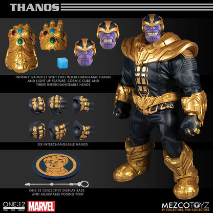 MEZCO - One:12 Collective Marvel - Universe Light-Up Action Figure 1:12 Thanos