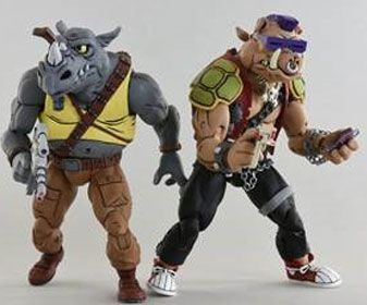 NECA - TMNT Teenager Mutant Ninja Turtles Action Figure 2 Pack Rocksteady & Bebop