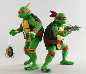 NECA - Nickelodeon - TMNT Teenager Mutant Ninja Turtles Raphael & Michelangelo
