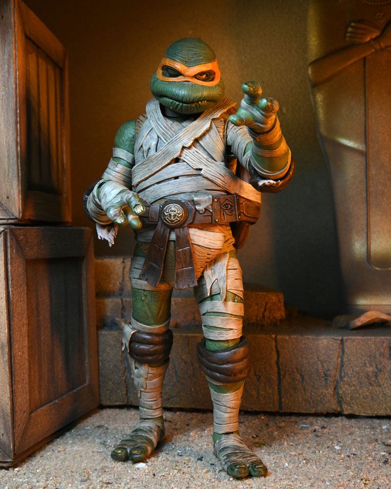 NECA - Universal Monsters x TMNT Teenager Mutant Ninja Turtles Action Figure Ultimate Michelangelo as The Mummy