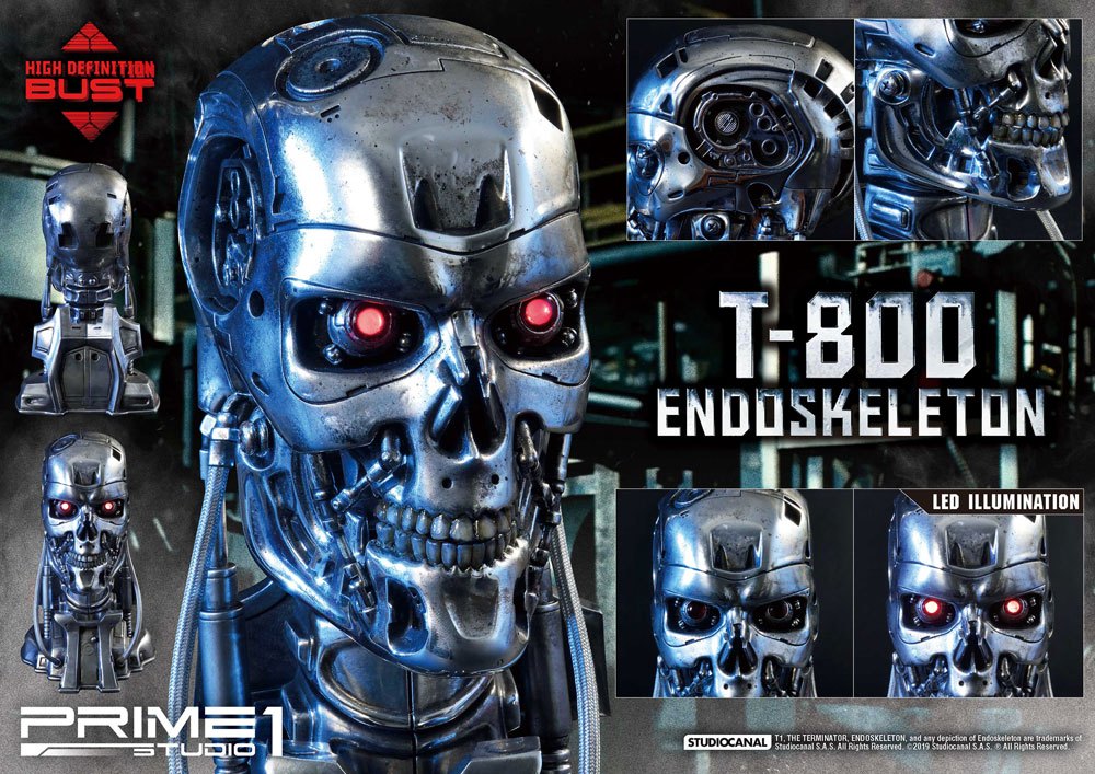 PRIME 1 STUDIOS - The Terminator High Definition Bust 1:2 T-800 Endoskeleton Head