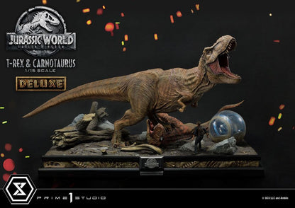 PRIME 1 STUDIOS - Jurassic World Fallen Kingdom Statue 1:15 T-Rex & Carnotaurus DeLuxe Ver