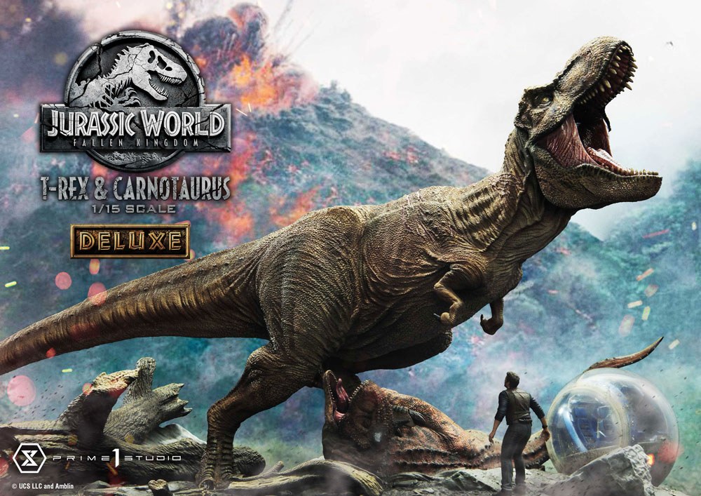 PRIME 1 STUDIOS - Jurassic World Fallen Kingdom Statue 1:15 T-Rex & Carnotaurus DeLuxe Ver