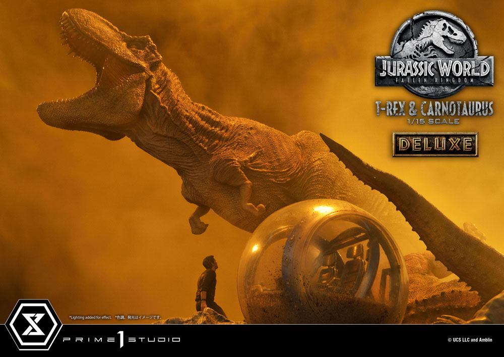 PRIME 1 STUDIOS - Jurassic World Fallen Kingdom Statue 1:15 T-Rex & Carnotaurus DeLuxe Ver