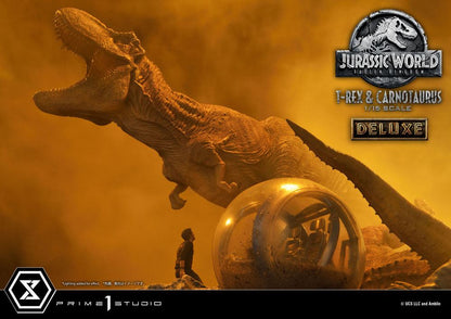 PRIME 1 STUDIOS - Jurassic World Fallen Kingdom Statue 1:15 T-Rex & Carnotaurus DeLuxe Ver