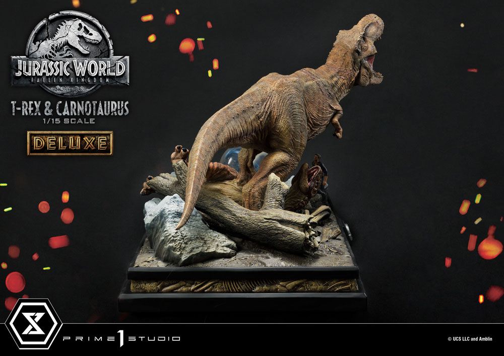 PRIME 1 STUDIOS - Jurassic World Fallen Kingdom Statue 1:15 T-Rex & Carnotaurus DeLuxe Ver