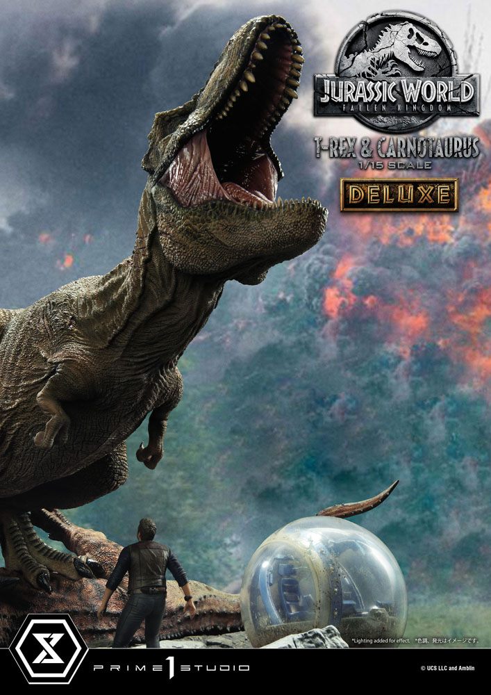 PRIME 1 STUDIOS - Jurassic World Fallen Kingdom Statue 1:15 T-Rex & Carnotaurus DeLuxe Ver