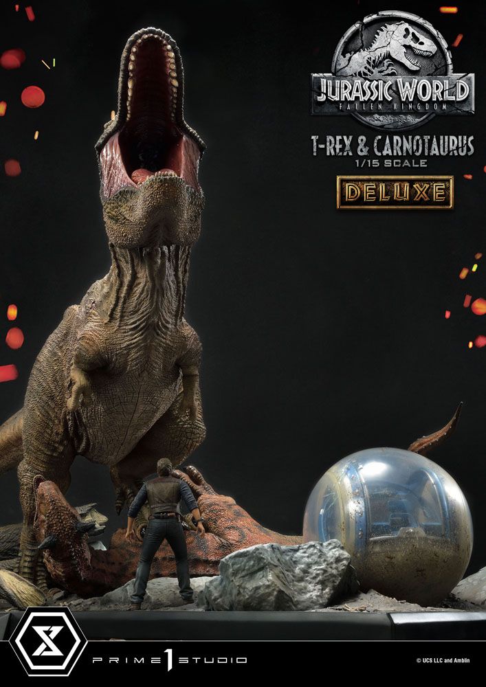 PRIME 1 STUDIOS - Jurassic World Fallen Kingdom Statue 1:15 T-Rex & Carnotaurus DeLuxe Ver