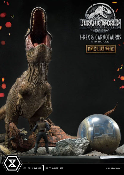 PRIME 1 STUDIOS - Jurassic World Fallen Kingdom Statue 1:15 T-Rex & Carnotaurus DeLuxe Ver