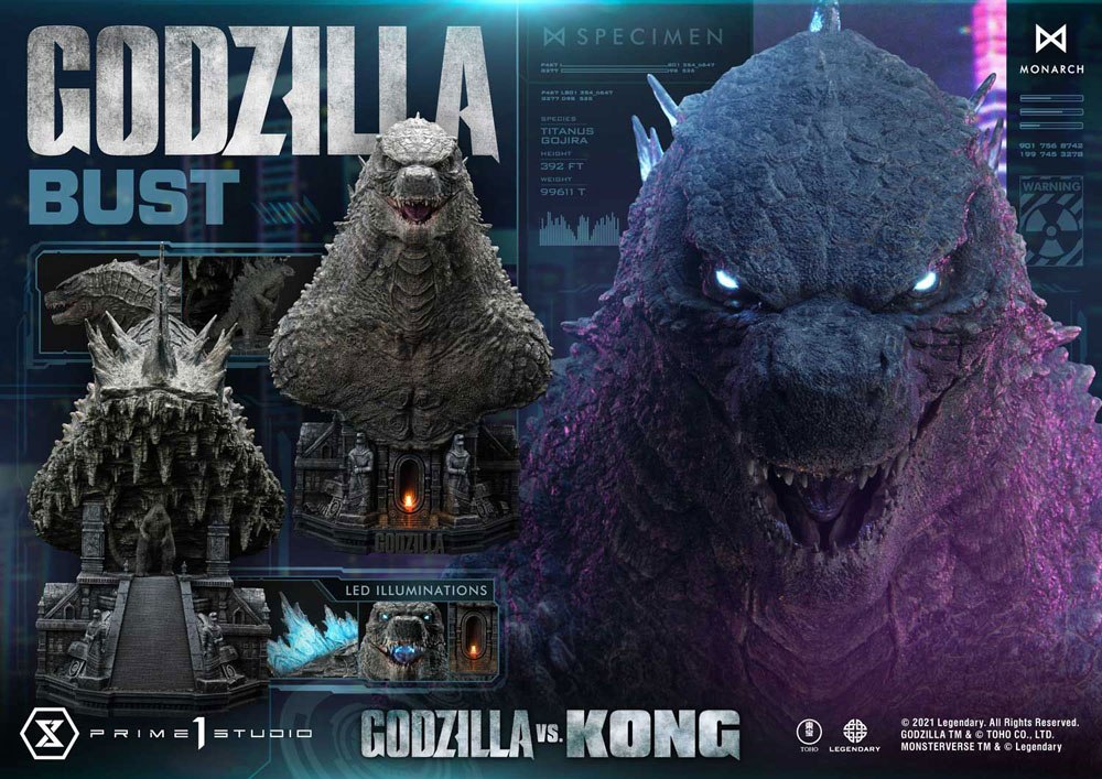 PRIME 1 STUDIOS - Godzilla vs Kong - Godzilla Bust Bonus Ver