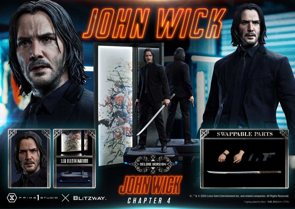PRIME 1 STUDIOS - John Wick Chapter 4 Ultimate Premium Masterline Series Statue 1:4 John Wick Deluxe Bonus Version
