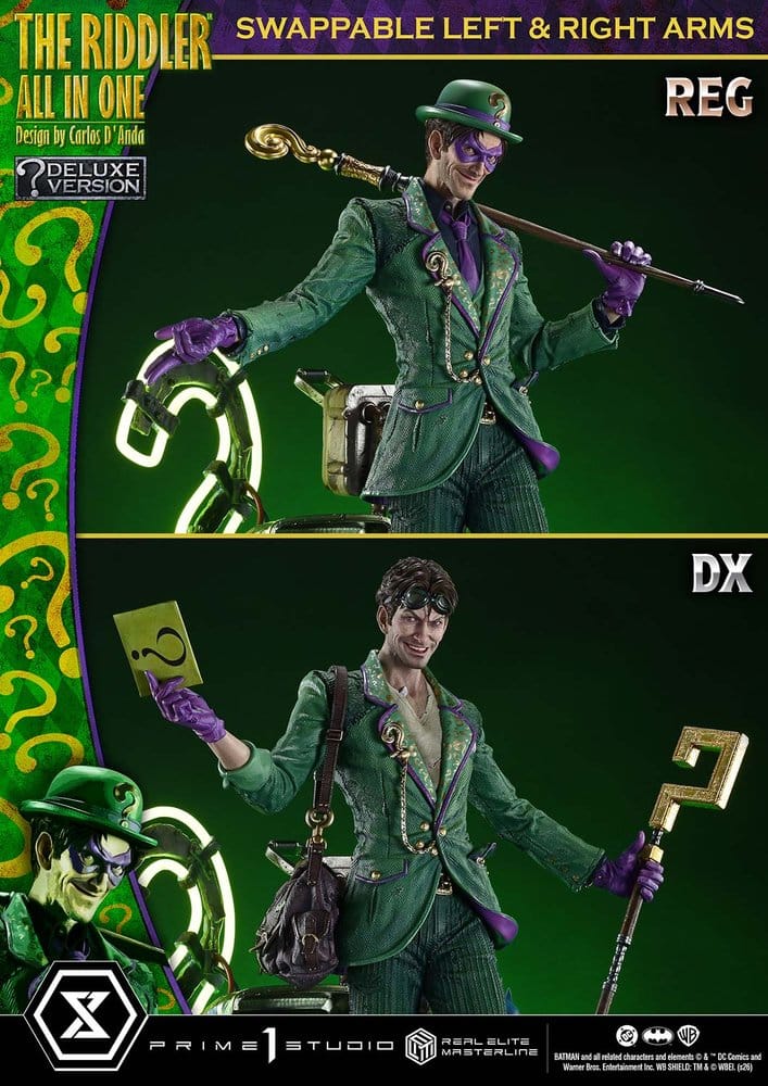 PRIME 1 - DC Comics Real Elite Masterline Series Statue 1/3 The Riddler All In One (Design by Carlos D'Anda) DX Bonus Version