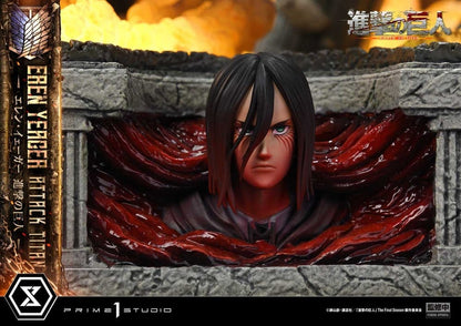 PRIME 1 - Attack on Titan (TV animation) Ultimate Diorama Masterline Statue Eren Yeager Attack Titan Bonus Version
