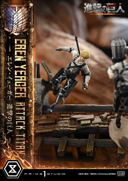 PRIME 1 - Attack on Titan (TV animation) Ultimate Diorama Masterline Statue Eren Yeager Attack Titan Bonus Version