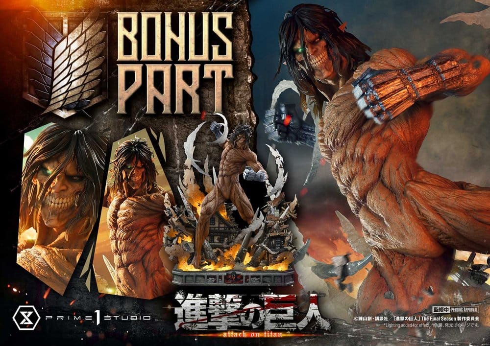 PRIME 1 - Attack on Titan (TV animation) Ultimate Diorama Masterline Statue Eren Yeager Attack Titan Bonus Version