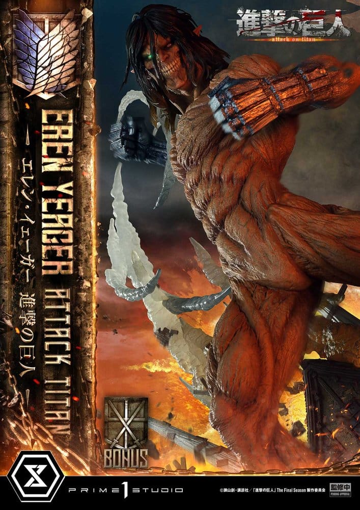 PRIME 1 - Attack on Titan (TV animation) Ultimate Diorama Masterline Statue Eren Yeager Attack Titan Bonus Version