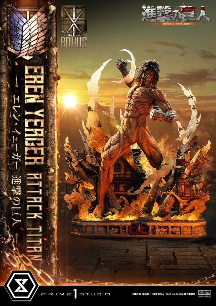 PRIME 1 - Attack on Titan (TV animation) Ultimate Diorama Masterline Statue Eren Yeager Attack Titan Bonus Version