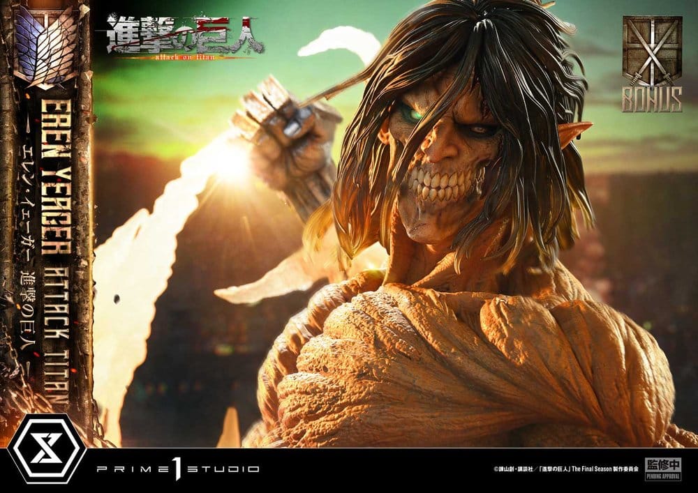 PRIME 1 - Attack on Titan (TV animation) Ultimate Diorama Masterline Statue Eren Yeager Attack Titan Bonus Version