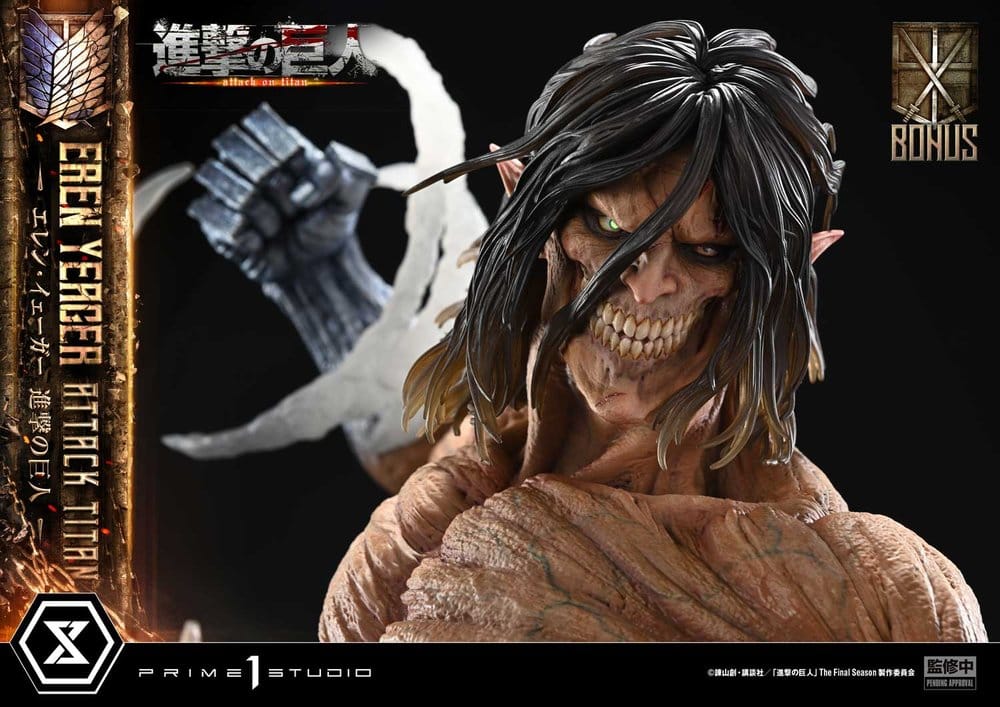 PRIME 1 - Attack on Titan (TV animation) Ultimate Diorama Masterline Statue Eren Yeager Attack Titan Bonus Version