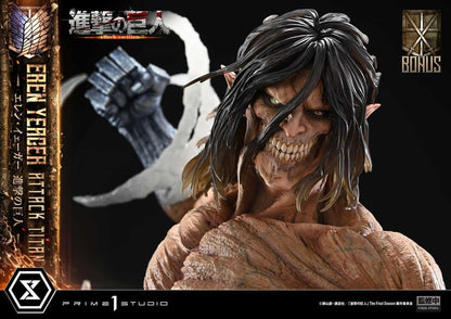 PRIME 1 - Attack on Titan (TV animation) Ultimate Diorama Masterline Statue Eren Yeager Attack Titan Bonus Version