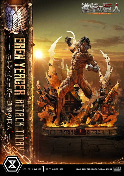PRIME 1 - Attack on Titan (TV animation) Ultimate Diorama Masterline Statue Eren Yeager Attack Titan Bonus Version