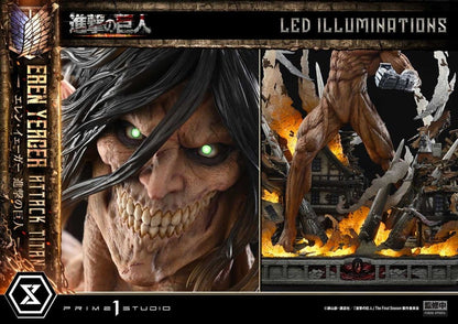 PRIME 1 - Attack on Titan (TV animation) Ultimate Diorama Masterline Statue Eren Yeager Attack Titan Bonus Version