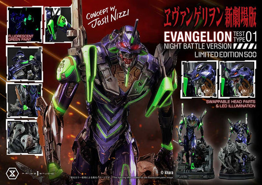 PRIME 1 STUDIOS - Evangelion Statue Evangelion Test Type 01 Night Battle Ver Concept by Josh Nizzi