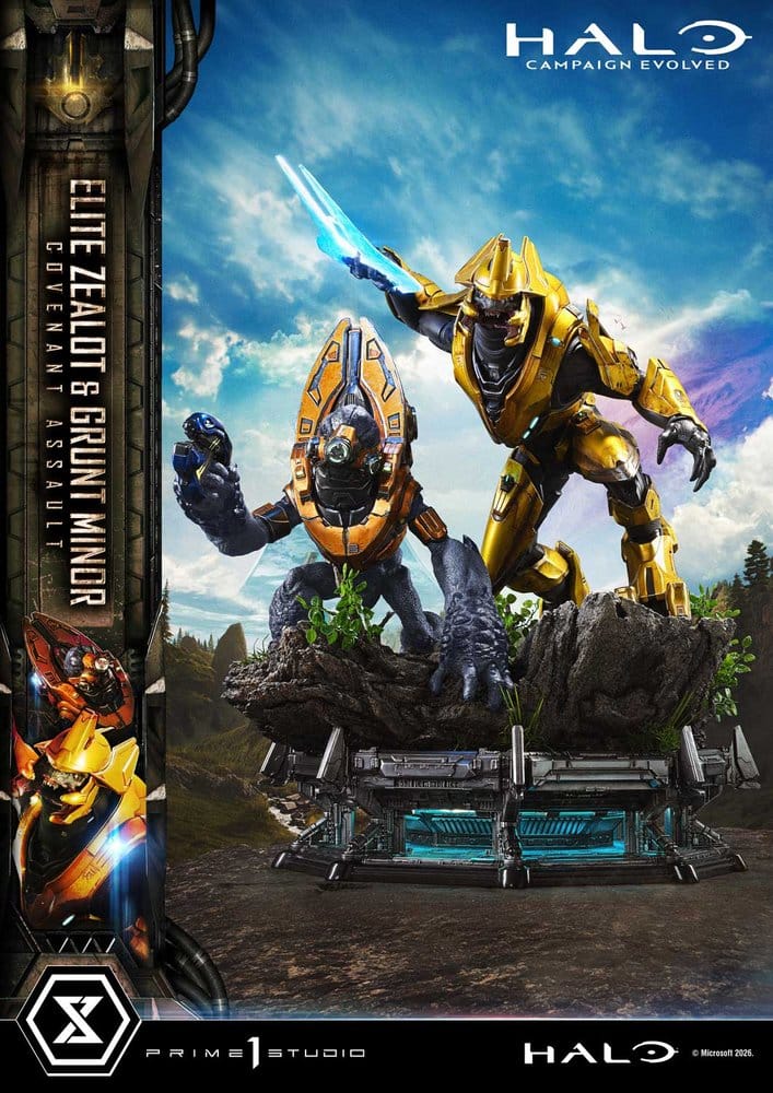 PRIME  1 - Halo: Campaign Evolved Ultimate Premium Masterline Series Statue 1/4 Elite Zealot & Grunt Minor: Covenant Assault