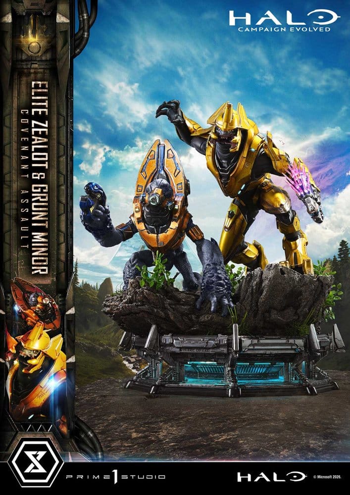 PRIME  1 - Halo: Campaign Evolved Ultimate Premium Masterline Series Statue 1/4 Elite Zealot & Grunt Minor: Covenant Assault