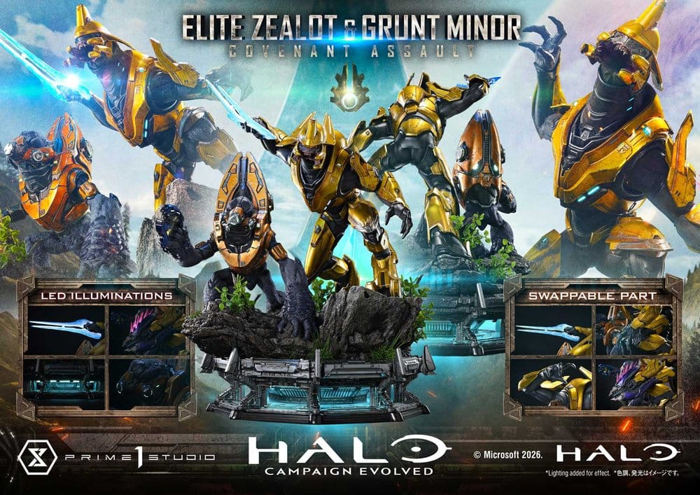 PRIME  1 - Halo: Campaign Evolved Ultimate Premium Masterline Series Statue 1/4 Elite Zealot & Grunt Minor: Covenant Assault