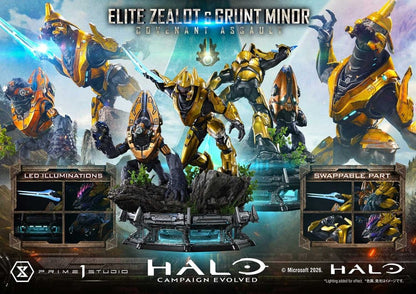 PRIME  1 - Halo: Campaign Evolved Ultimate Premium Masterline Series Statue 1/4 Elite Zealot & Grunt Minor: Covenant Assault
