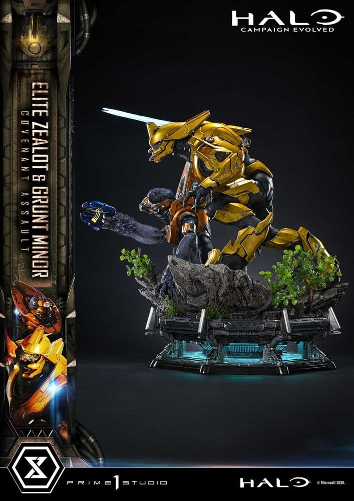 PRIME  1 - Halo: Campaign Evolved Ultimate Premium Masterline Series Statue 1/4 Elite Zealot & Grunt Minor: Covenant Assault