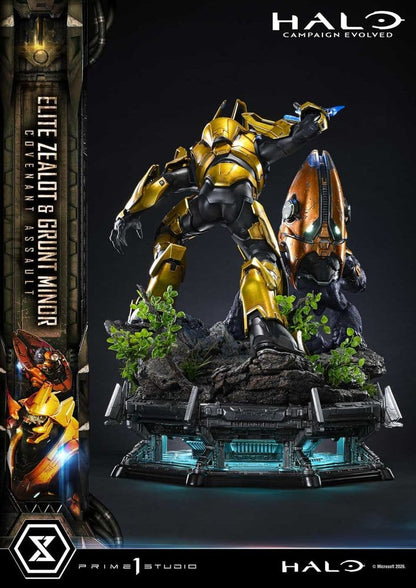 PRIME  1 - Halo: Campaign Evolved Ultimate Premium Masterline Series Statue 1/4 Elite Zealot & Grunt Minor: Covenant Assault