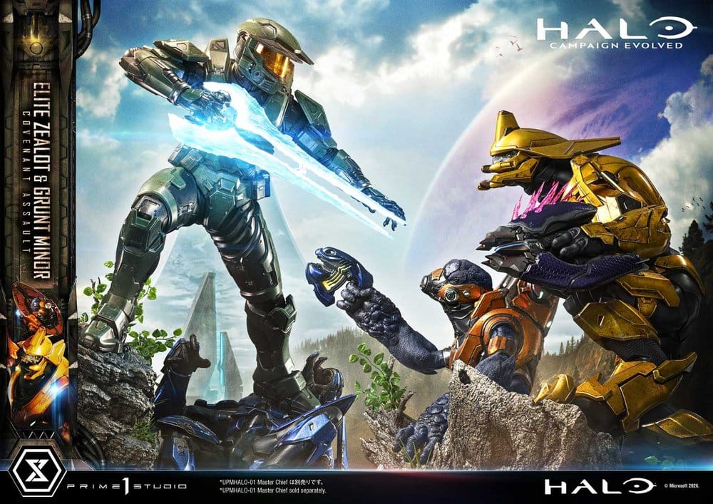 PRIME  1 - Halo: Campaign Evolved Ultimate Premium Masterline Series Statue 1/4 Elite Zealot & Grunt Minor: Covenant Assault