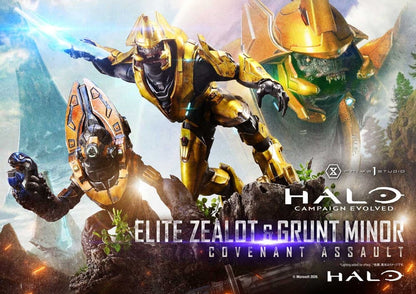 PRIME 1 - Halo: Campaign Evolved Ultimate Premium Masterline Series Statue 1/4 Elite Zealot & Grunt Minor: Covenant Assault Bonus Version