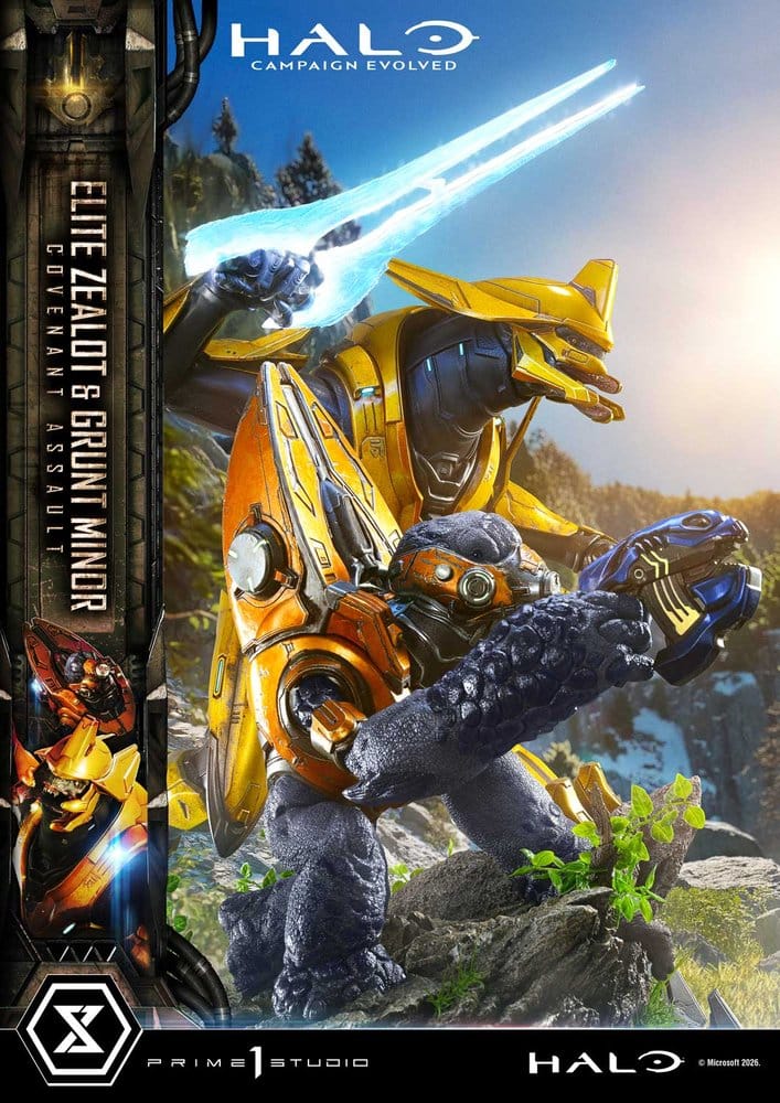 PRIME 1 - Halo: Campaign Evolved Ultimate Premium Masterline Series Statue 1/4 Elite Zealot & Grunt Minor: Covenant Assault Bonus Version