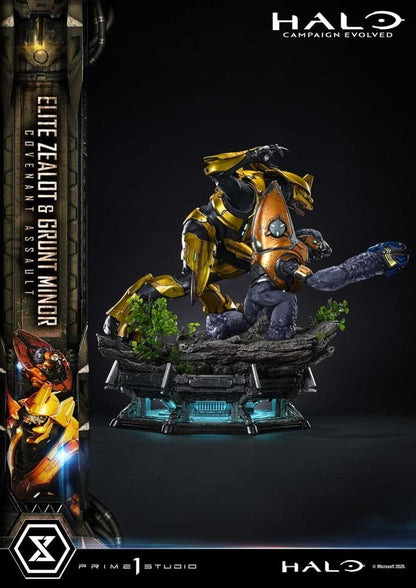PRIME 1 - Halo: Campaign Evolved Ultimate Premium Masterline Series Statue 1/4 Elite Zealot & Grunt Minor: Covenant Assault Bonus Version