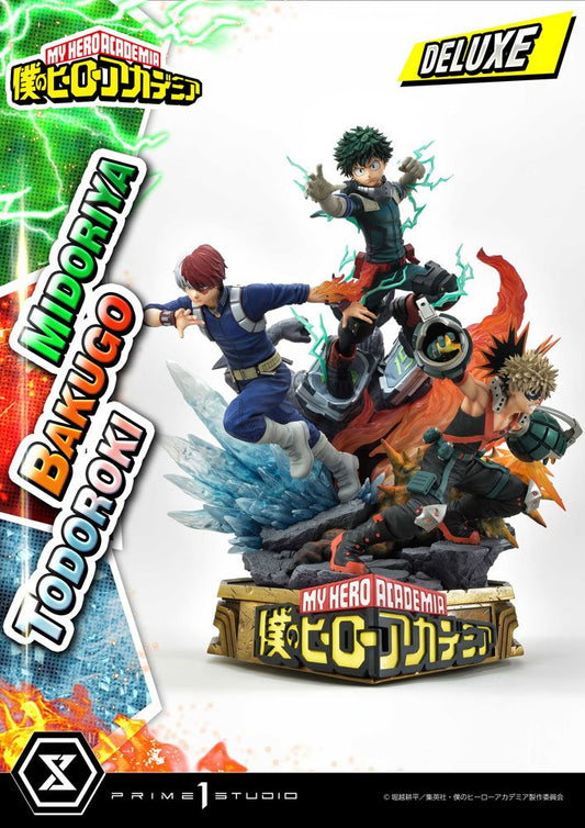 PRIME 1 STUDIOS - My Hero Academia Statue Midoriya, Bakugo & Todoroki DeLuxe Bonus Ver