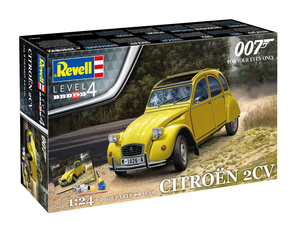 REVELL - James Bond (For Your Eyes Only) - Citroen 2 CV Model Kit Gift Set 1/24