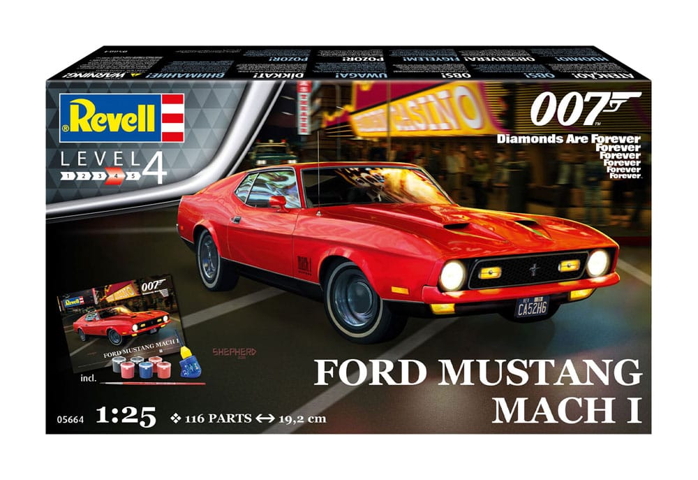 REVELL - James Bond Model Kit Gift Set Ford Mustang Mach I (Diamonds Are Forever)  1/25