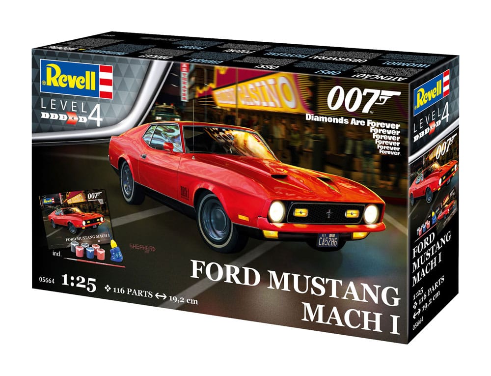REVELL - James Bond Model Kit Gift Set Ford Mustang Mach I (Diamonds Are Forever)  1/25