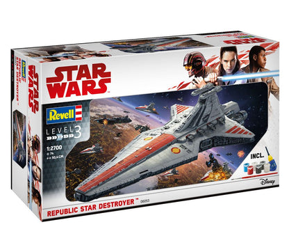 REVELL - Star Wars Level 3 Model Kit with Basic accessories 1:2700 Republic Star Destroyer