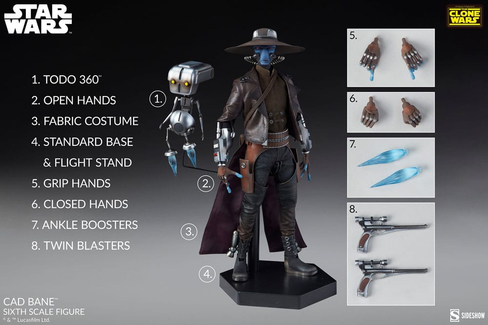 SIDESHOW - Star Wars The Clone Wars Action Figure 1/6 Cad Bane