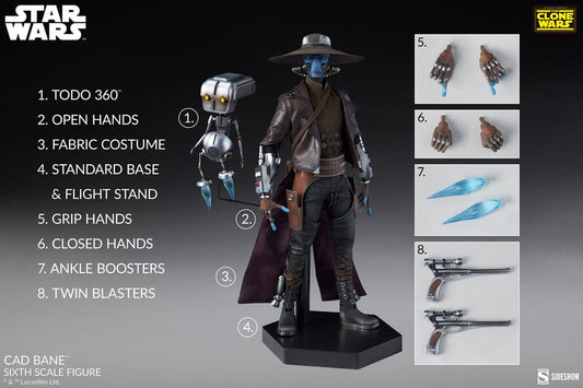 SIDESHOW - Star Wars The Clone Wars Action Figure 1/6 Cad Bane