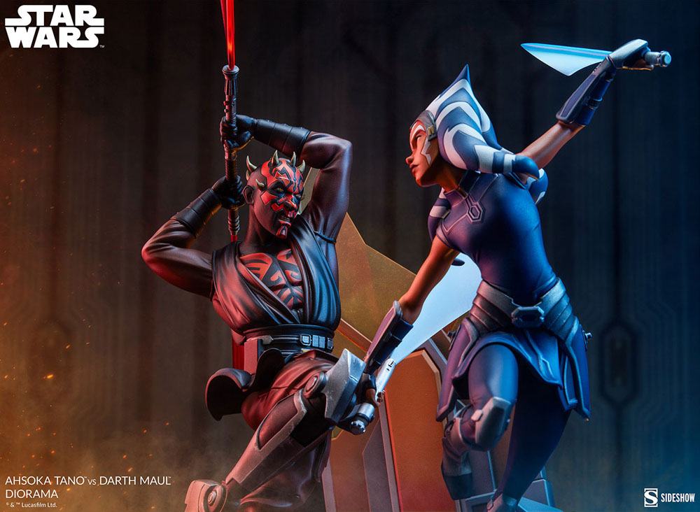 SIDESHOW - Star Wars The Clone Wars Diorama Ahsoka Tano vs Darth Maul