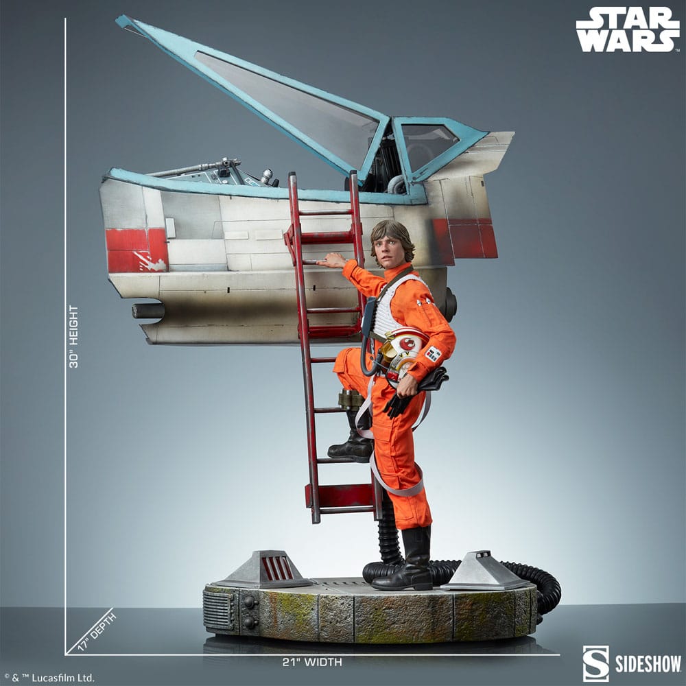 SIDESHOW - Star Wars Premium Format Statue Luke Skywalker & X-Wing: Red Five, Standing By