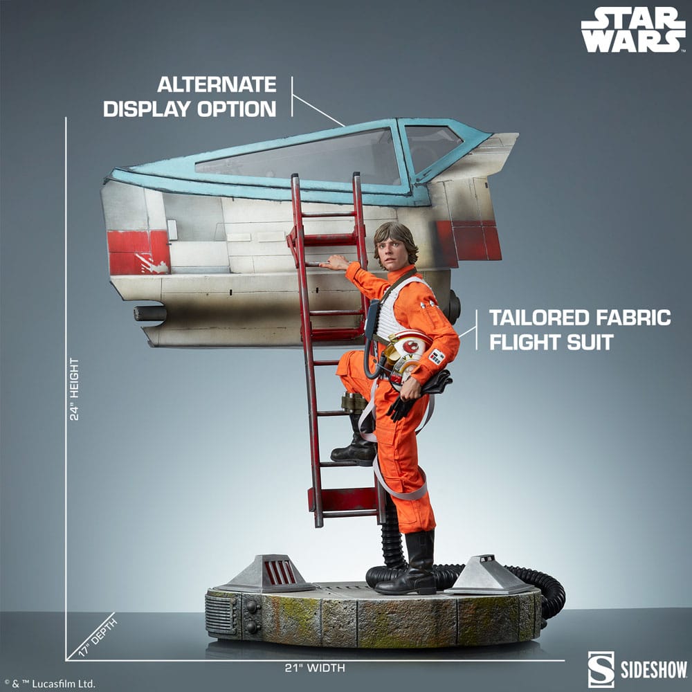 SIDESHOW - Star Wars Premium Format Statue Luke Skywalker & X-Wing: Red Five, Standing By