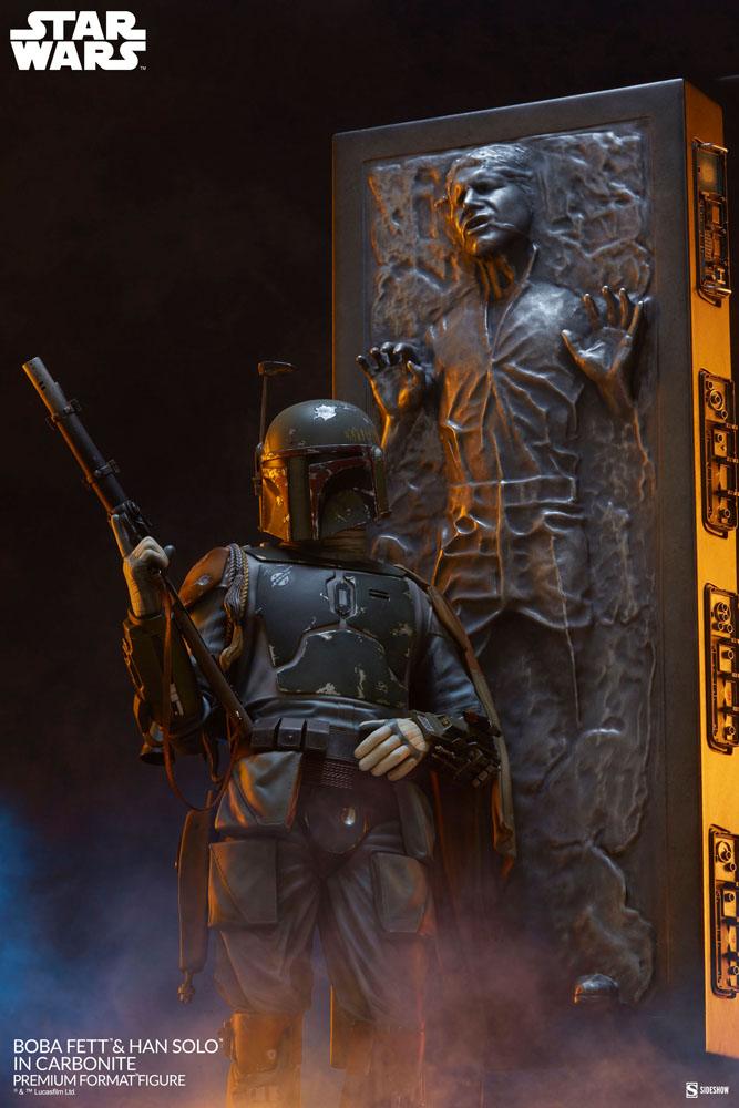 SIDESHOW - Star Wars Premium Format Statue Boba Fett and Han Solo in Carbonite